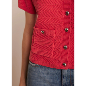 Mint Velvet Red Cotton Textured Top